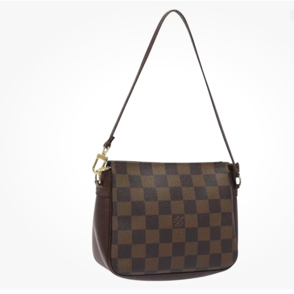 Louis Vuitton Damier Ebene Shoulder Bag - Brown and Gold